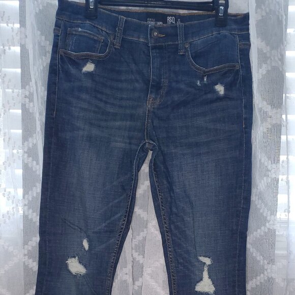 RSQ Tilly's Seattle Skinny Taper Jeans size 31/32 Men Distress Blue - Picture 1 of 7